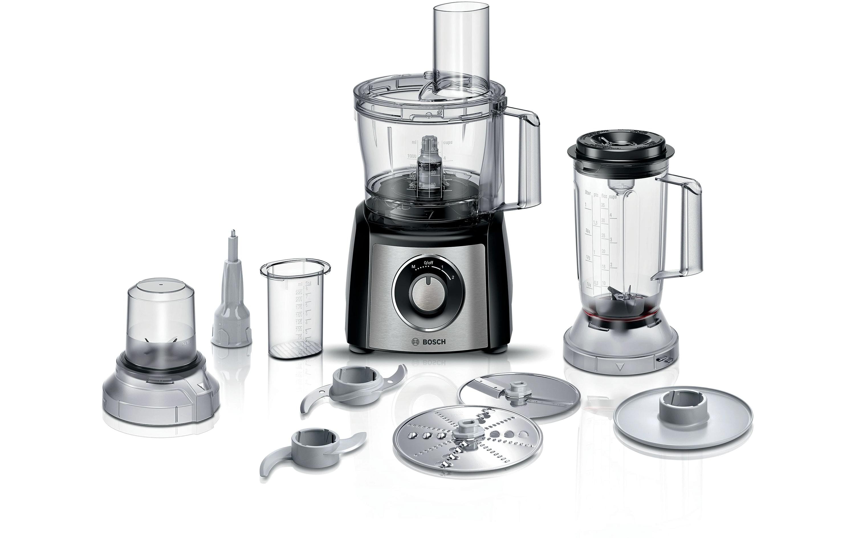 Bosch Küchenmaschine MultiTalent 3 MCM3501M Edelstahl/Schwarz Bosch Küchenmaschine MultiTalent 3 MCM3501M Edelstahl/Schwarz