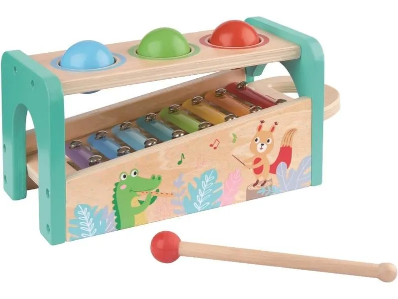 Spielba Holzspielwaren Musikspielzeug Hammerspiel mit Xylofon