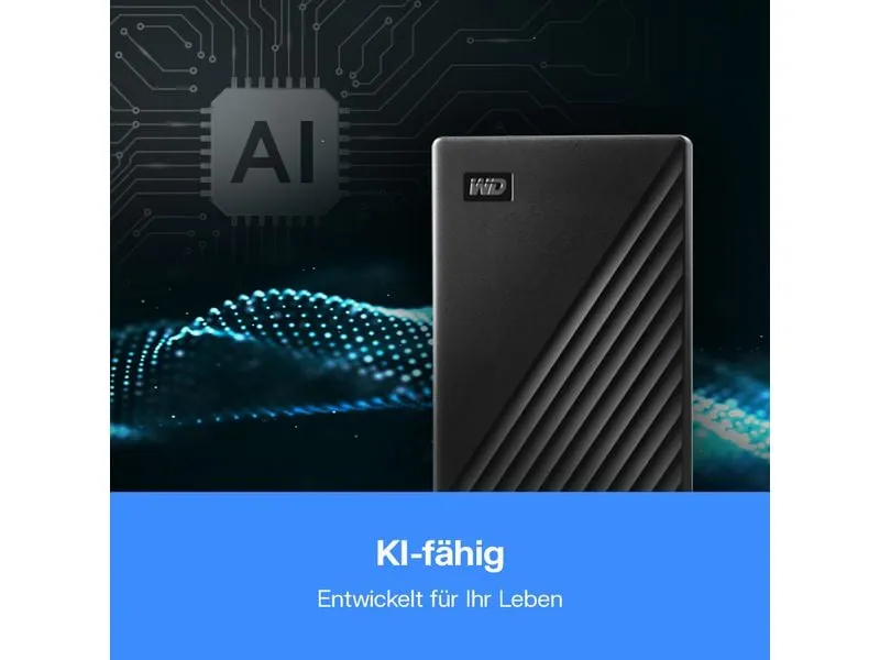 Western Digital Externe Festplatte My Passport 2 TB, Schwarz