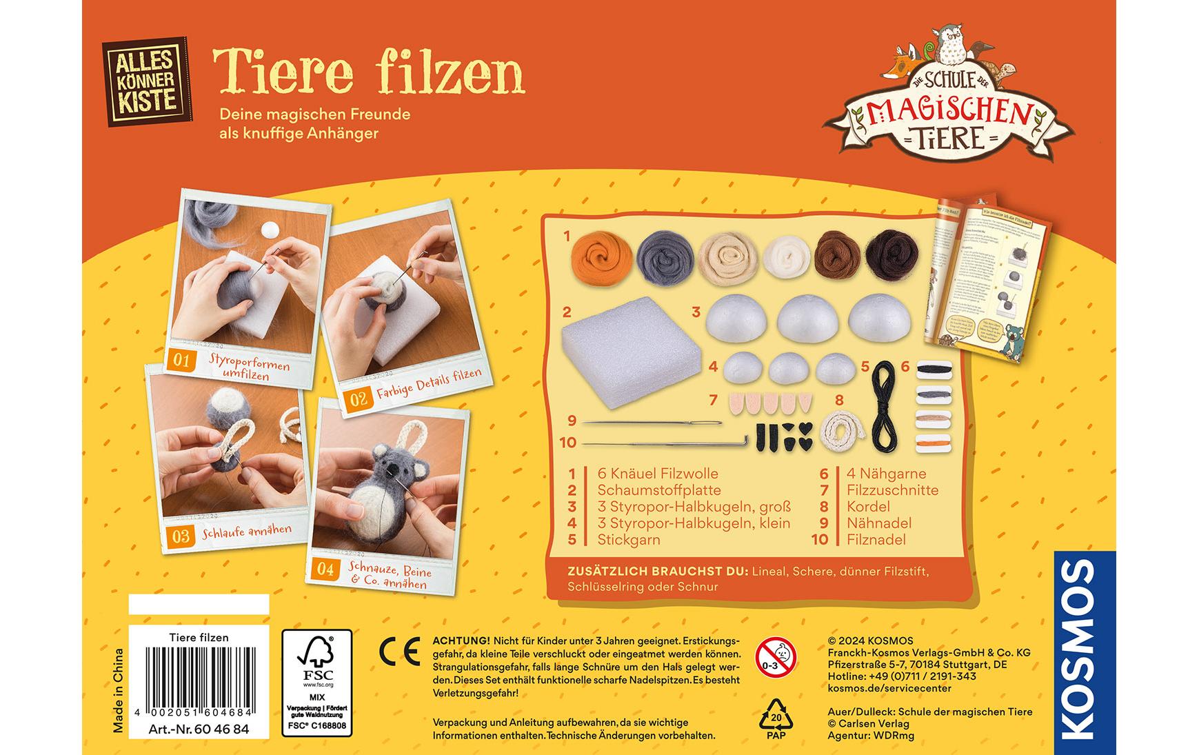 Kosmos Bastelbox Die Schule der magischen Tiere – Tiere filzen