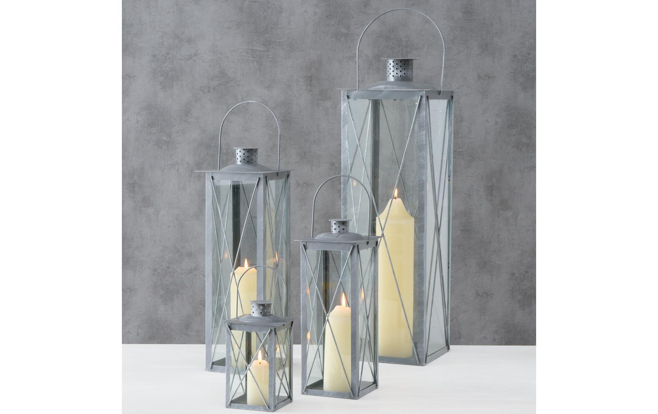 Boltze Laterne Farol 4-teilig, Grau/Transparent