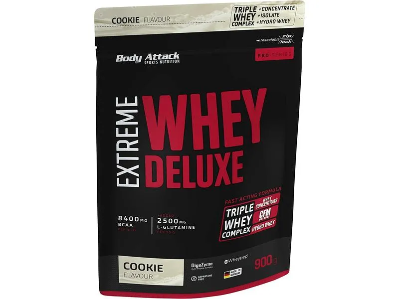 Body Attack Pulver Extreme Whey Deluxe Crème/Nougat 900 g Body Attack Pulver Extreme Whey Deluxe Crème/Nougat 900 g