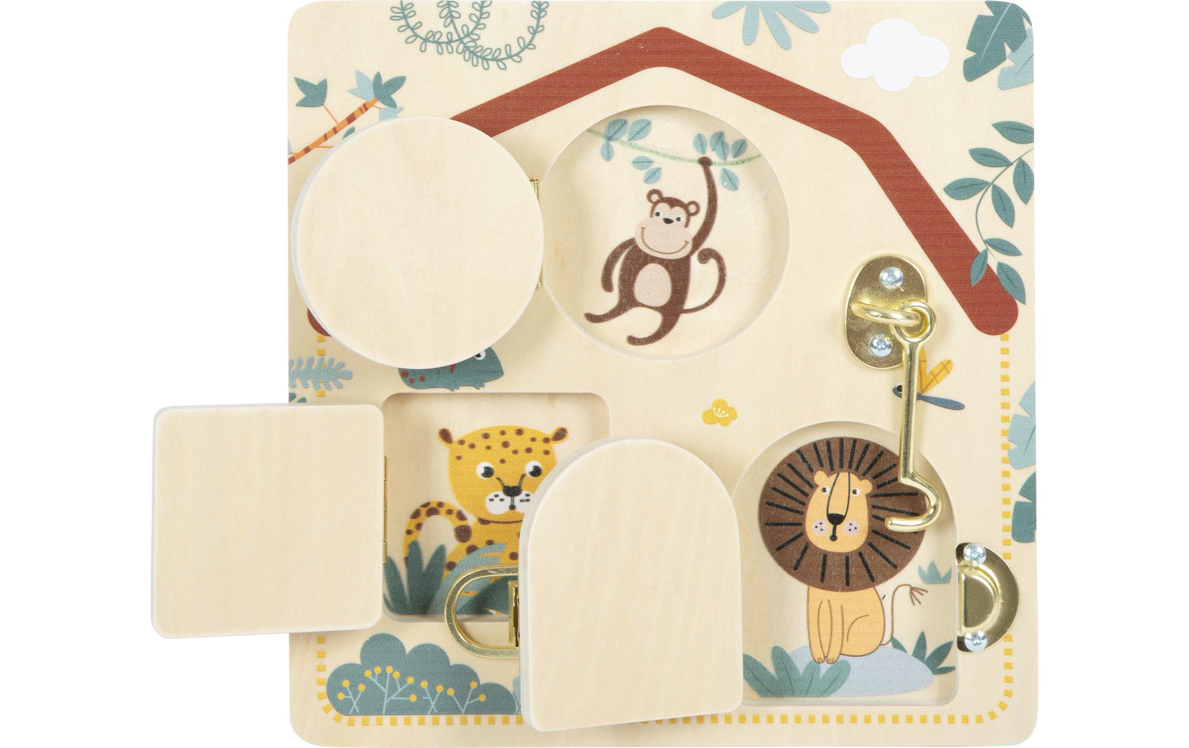 small foot Motorikbrett Schloss und Riegel «Safari»