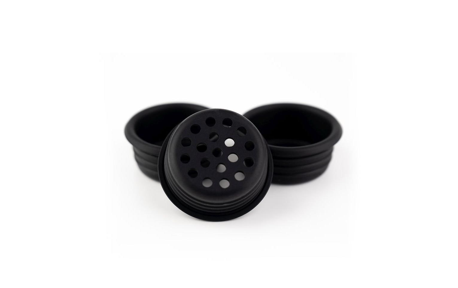 Ankerkraut Korkenglas Streuaufsatz mittlere Lochgrösse, 3 Stück Schwarz