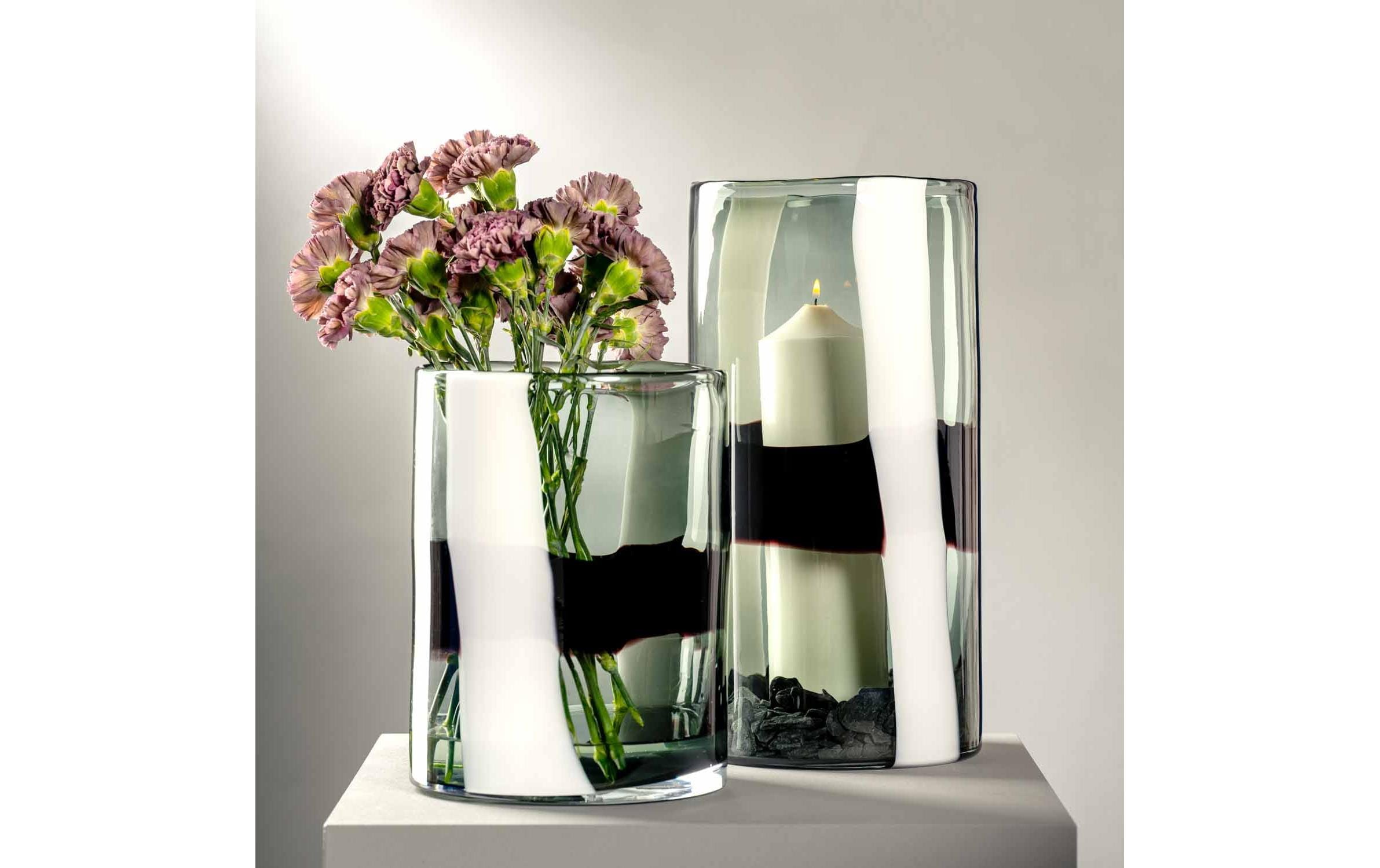 Leonardo Vase Banda Nera 40 cm, Schwarz