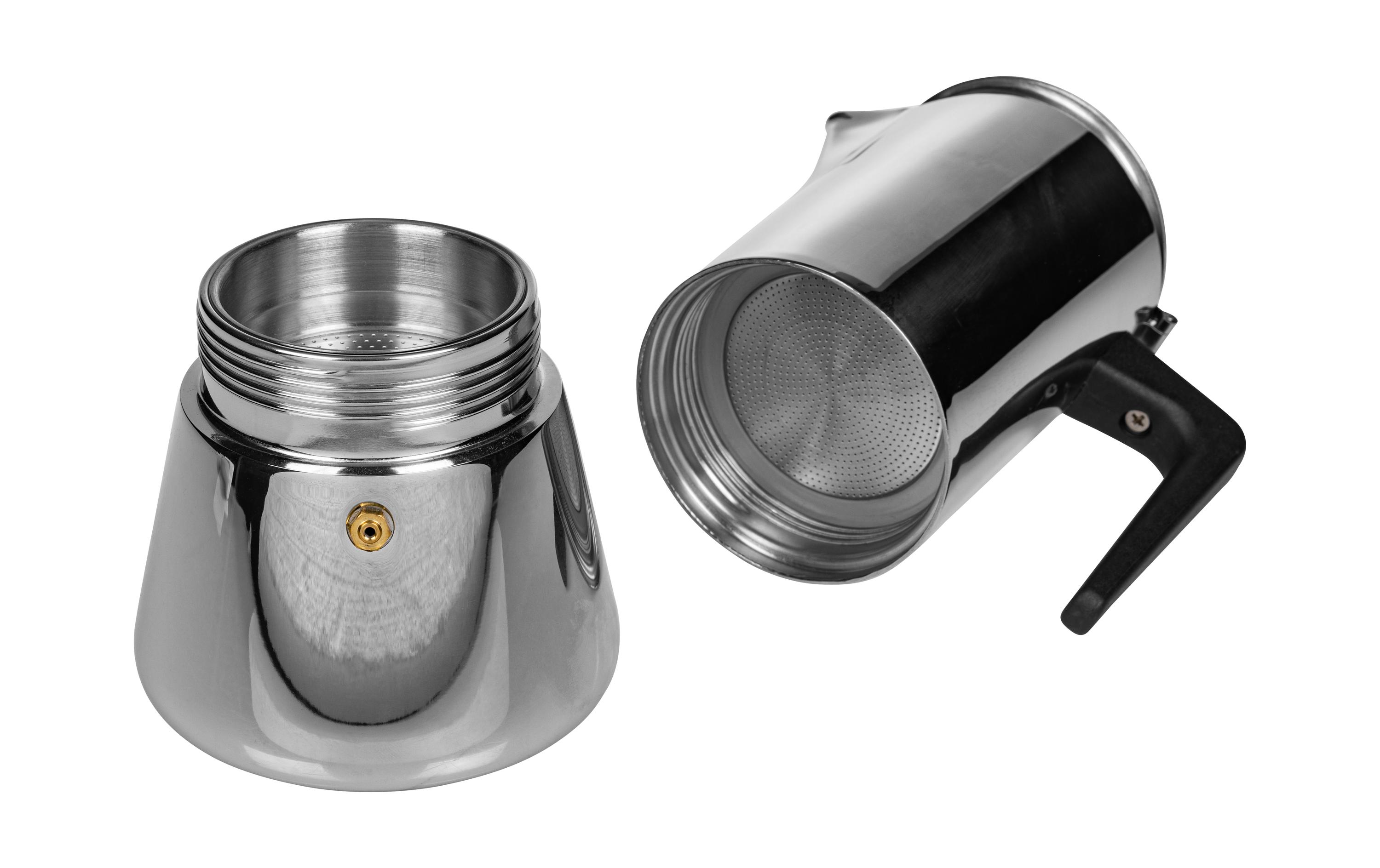 FURBER Espressokocher Chicchi 10 Tassen, Silber