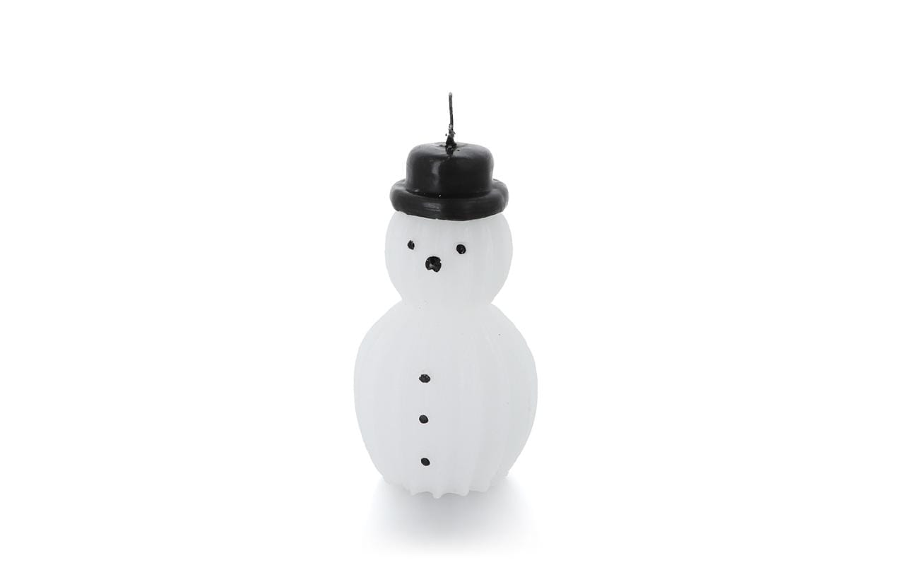 balthasar Weihnachtskerze Snowman Schwarz/Weiss, 1 Stück