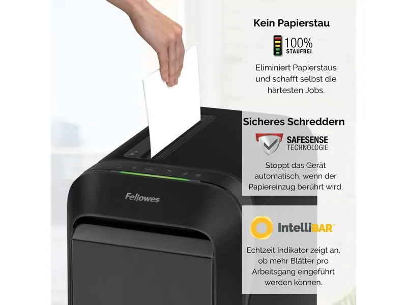 Fellowes Aktenvernichter LX221 P-5, 20 Seiten, Schwarz Fellowes Aktenvernichter LX221 P-5, 20 Seiten, Schwarz