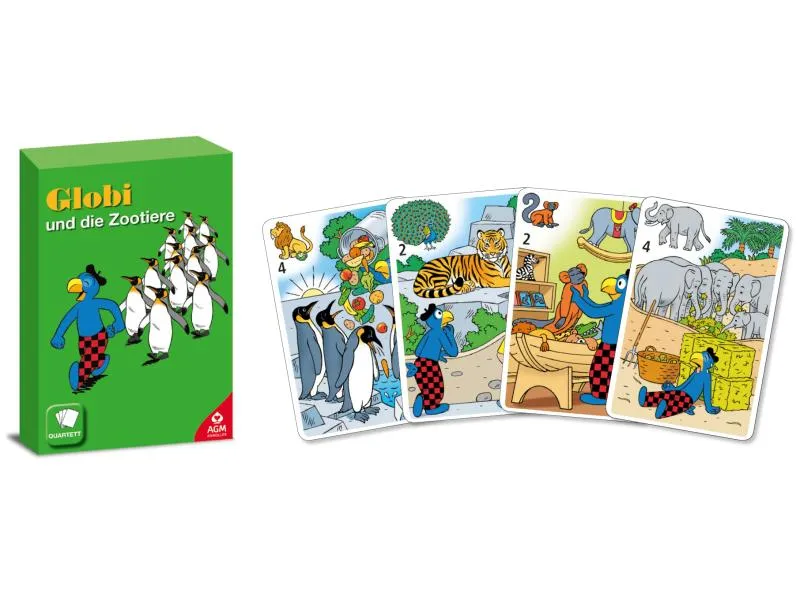 AGM Kinderspiel Quartett Globi und die Zootiere