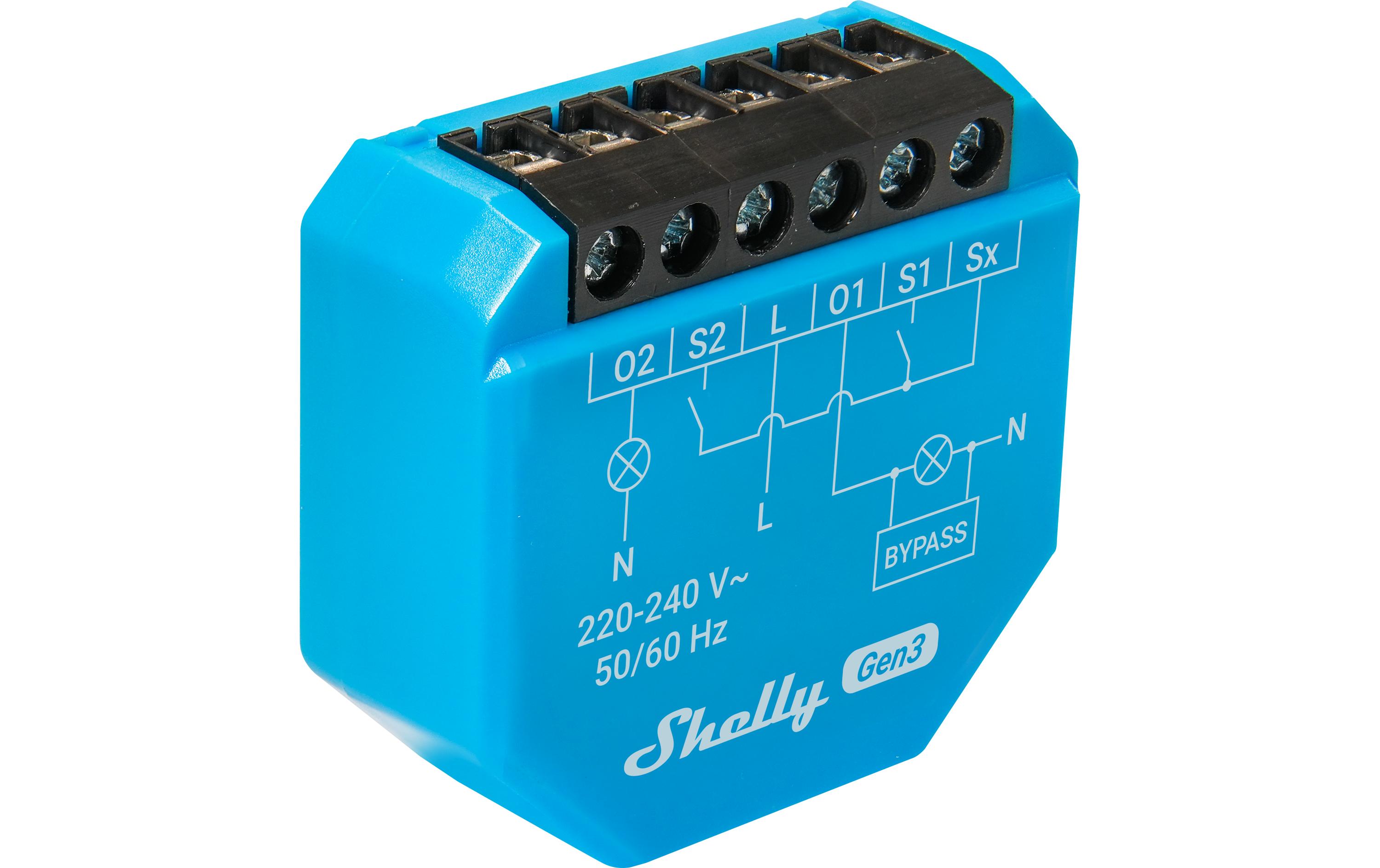 Shelly WLAN-Schaltaktor 2 l Gen3 10 A, Bluetooth Bypass