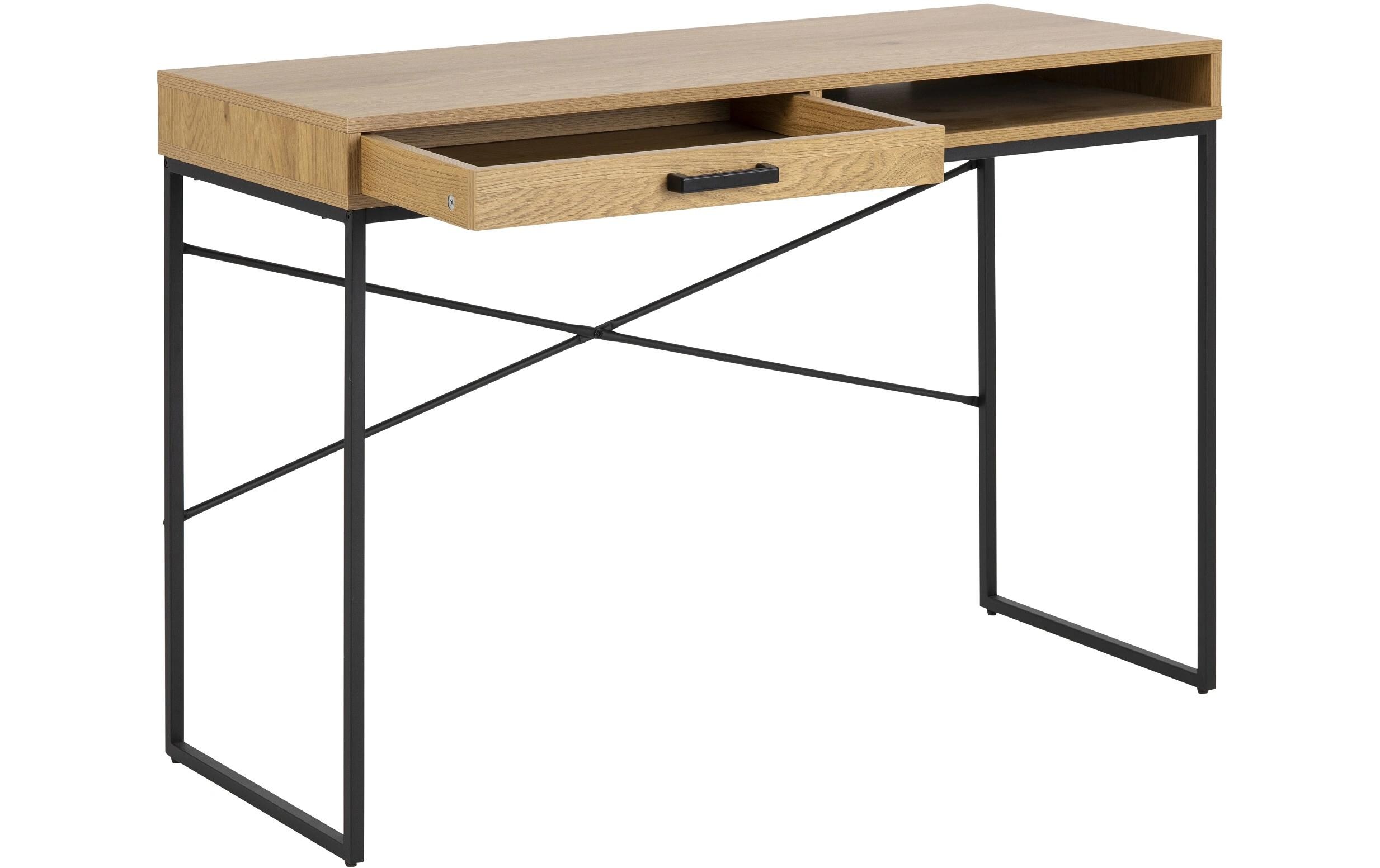 AC Design Tisch Seaford, Schwarz matt / Wildeiche matt