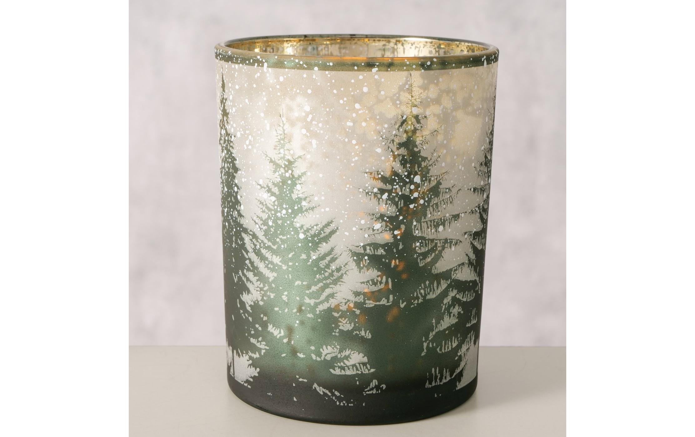 Boltze Weihnachtswindlicht Elmas Glas, 12.5 x 10 cm