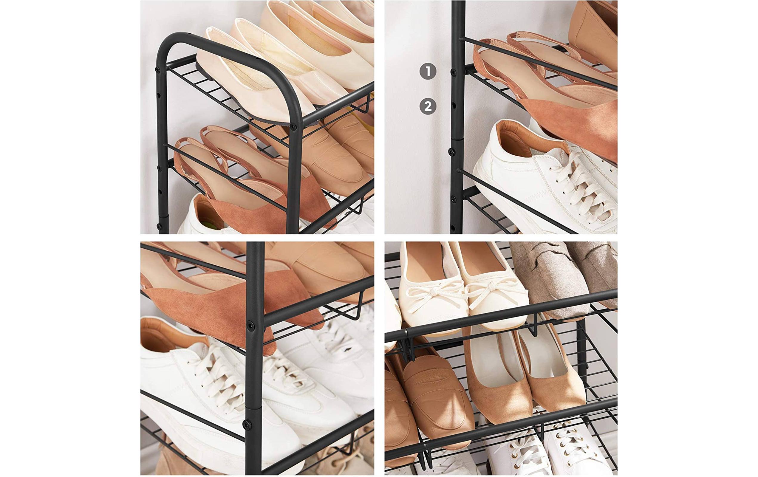 Songmics Schuhregal 68.5 x 65 cm, Schwarz