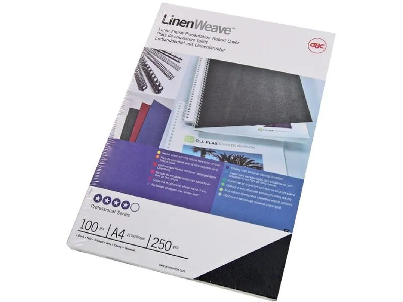 GBC Einbanddeckel Linen Weave 100 Stück, Blau