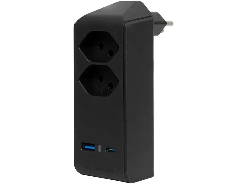 Brennenstuhl Abzweigstecker 2 x T13, 1 x USB A, 1 x USB C, 300° drehbar