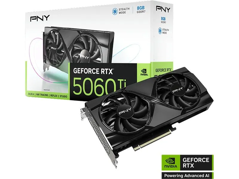 PNY GeForce RTX 5060 Ti Dual 8 GB GDDR7 PCI Express 5.0 x8 PNY GeForce RTX 5060 Ti Dual 8 GB GDDR7 PCI Express 5.0 x8