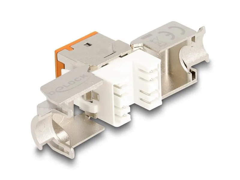 Delock Keystone-Modul RJ45 zu LSA Cat.6A Orange, 10 Stück