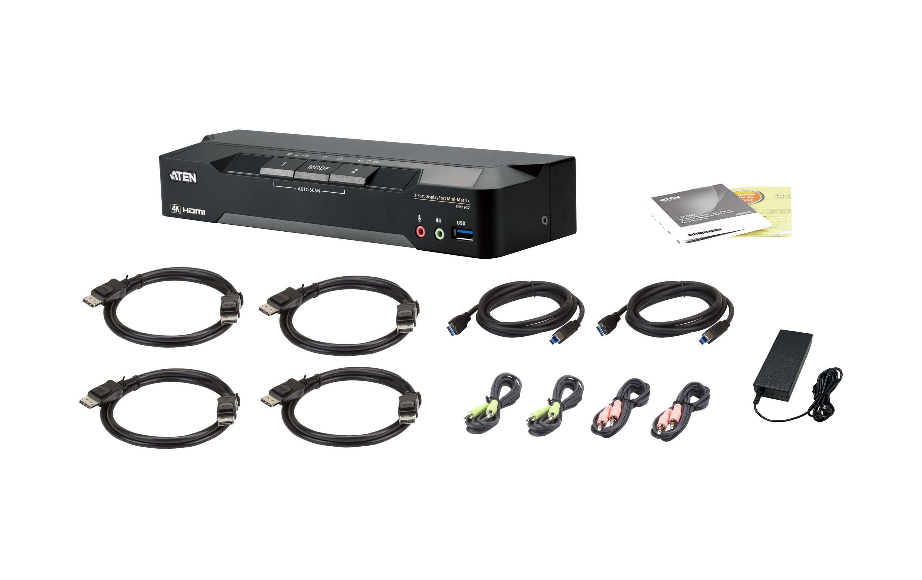 Aten KVM Switch CM1942 DisplayPort, 4K 60Hz