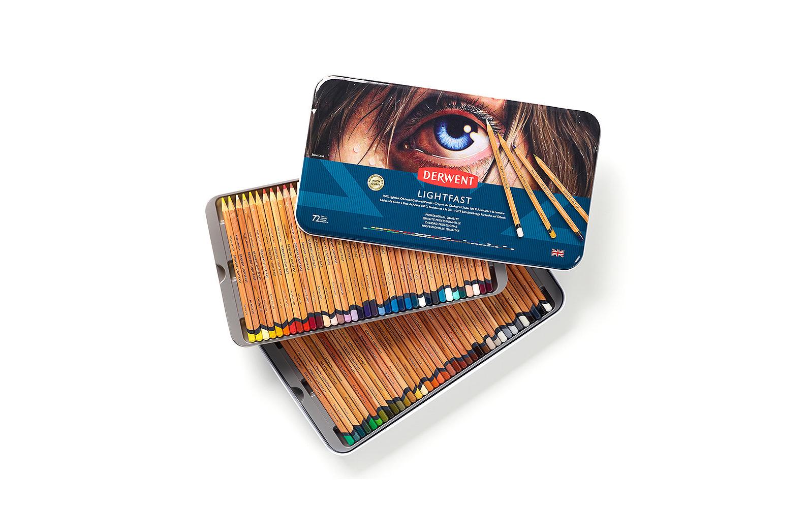 Derwent Farbstifte Lightfast Buntstifte, 4 mm, mehrfarbig, 72-teilig