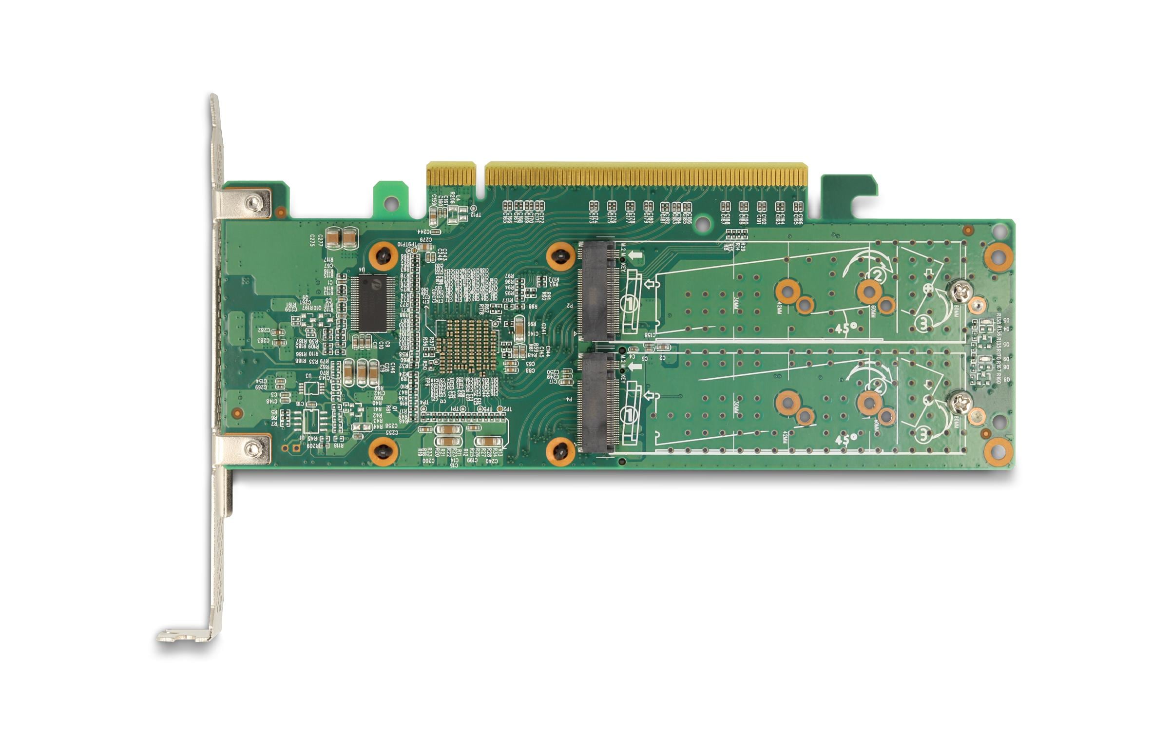 Delock Host Bus Adapter PCI Express x16 - 4x NVMe M.2 Key M