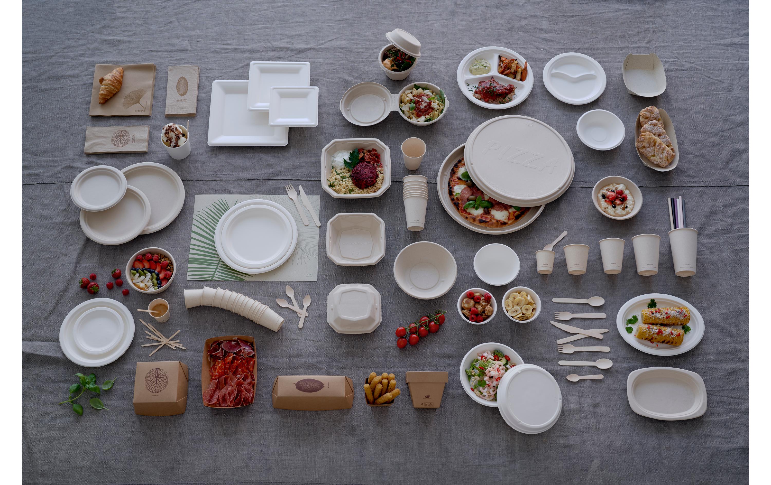 BioPak Einwegteller 18 cm, 50 Stück, Weiss