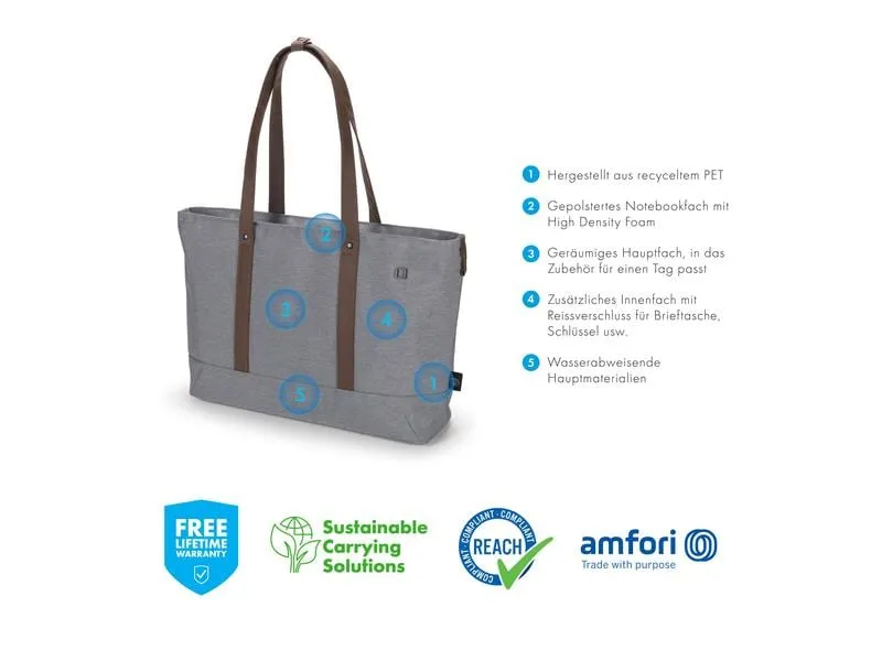 DICOTA Notebooktasche Shopper Eco MOTION 14.1 Grau
