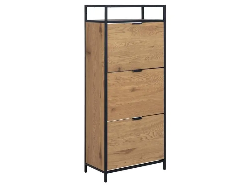 AC Design Schuhschrank Seaford 56 x 30 x 129 cm, Nature/Schwarz AC Design Schuhschrank Seaford 56 x 30 x 129 cm, Nature/Schwarz