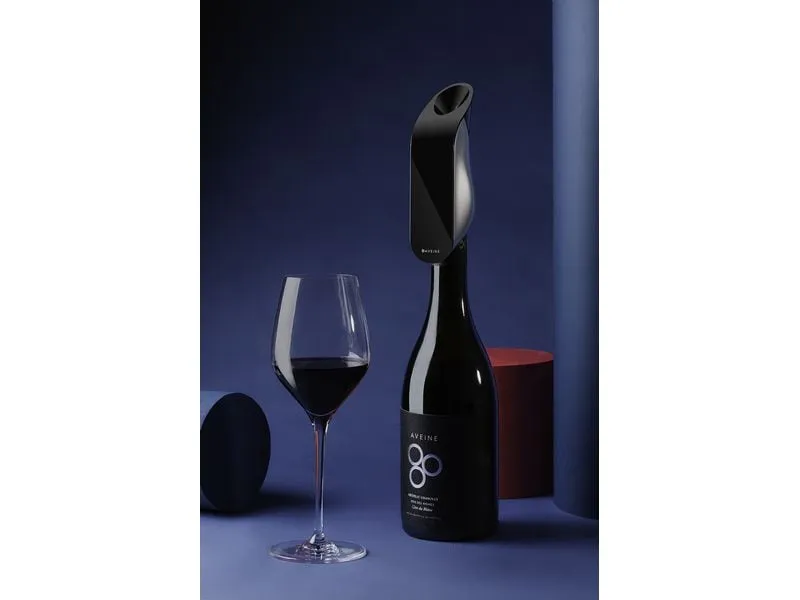 Aveine Wein-Belüfter Original 1 Stück, Schwarz/Silber Aveine Wein-Belüfter Original 1 Stück, Schwarz/Silber