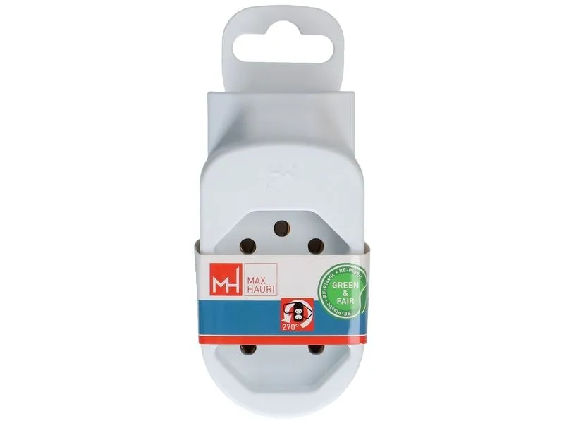 Max Hauri Mehrfachstecker ADAPT 2+1x Typ 13 weiss drehbar Green+Fair
