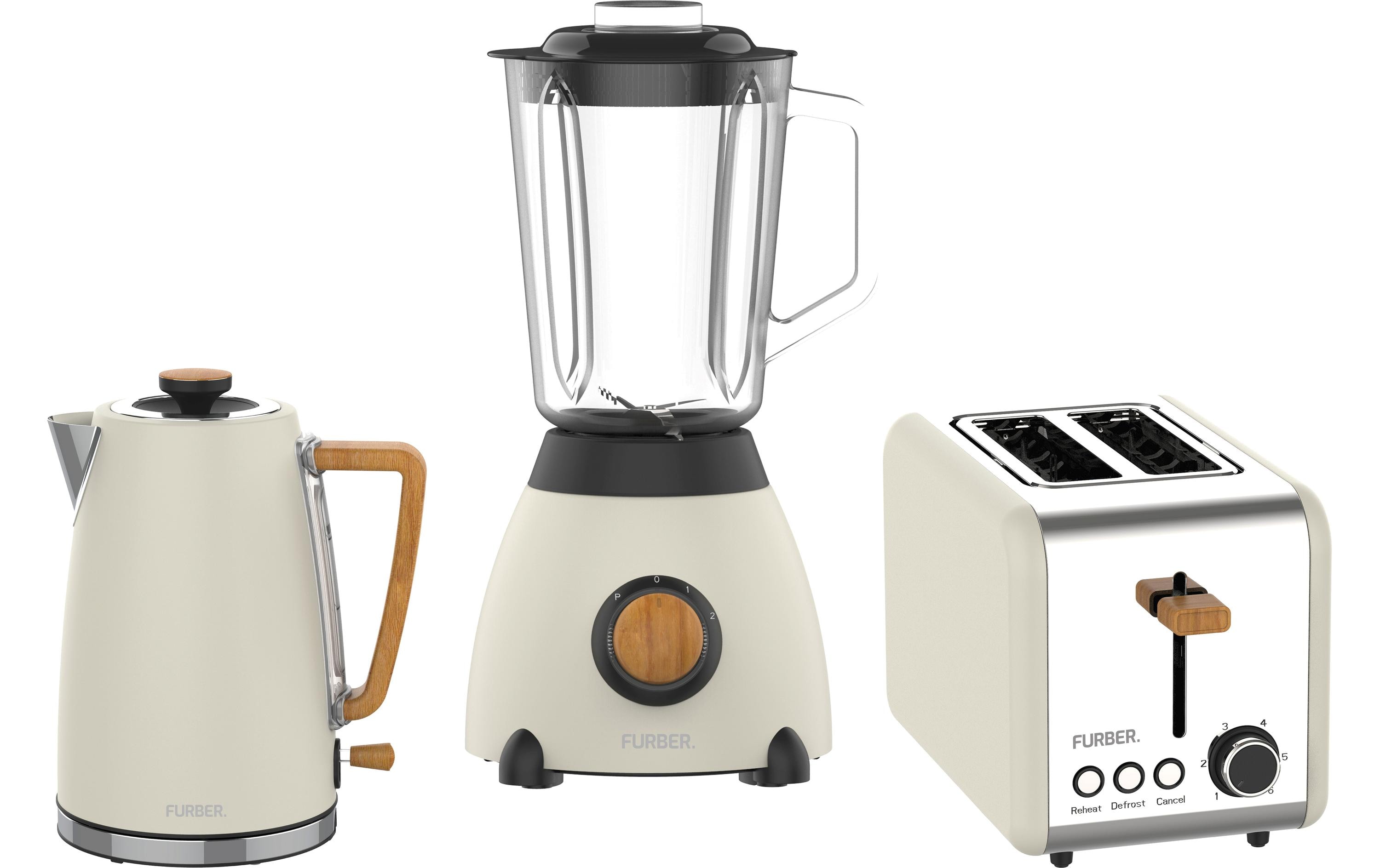 FURBER Wasserkocher, Standmixer und Toaster Set Hepburn Beige FURBER Wasserkocher, Standmixer und Toaster Set Hepburn Beige