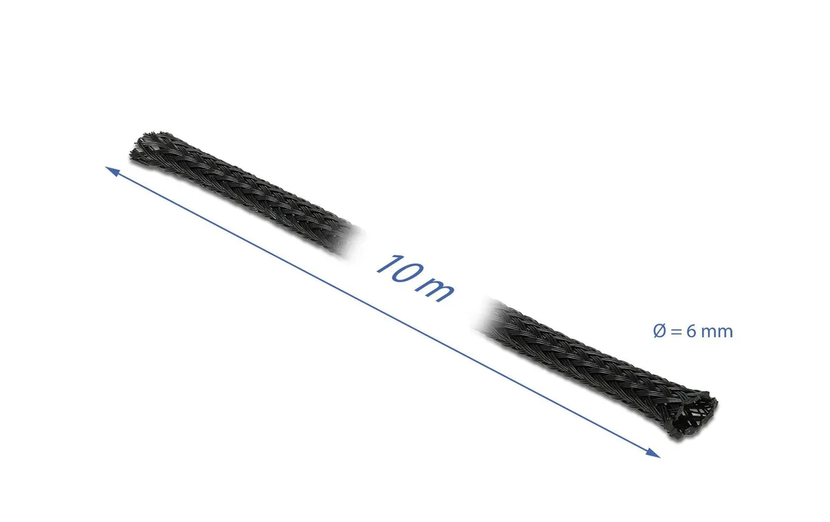 Delock Kabelschlauch 10 m x 6 mm Schwarz Delock Kabelschlauch 10 m x 6 mm Schwarz