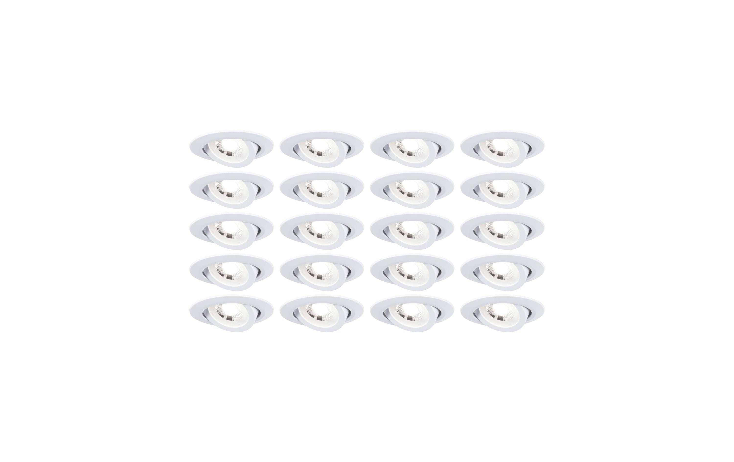Paulmann Einbauleuchte LED 20er-Set schwenkbar rund 82 mm Paulmann Einbauleuchte LED 20er-Set schwenkbar rund 82 mm