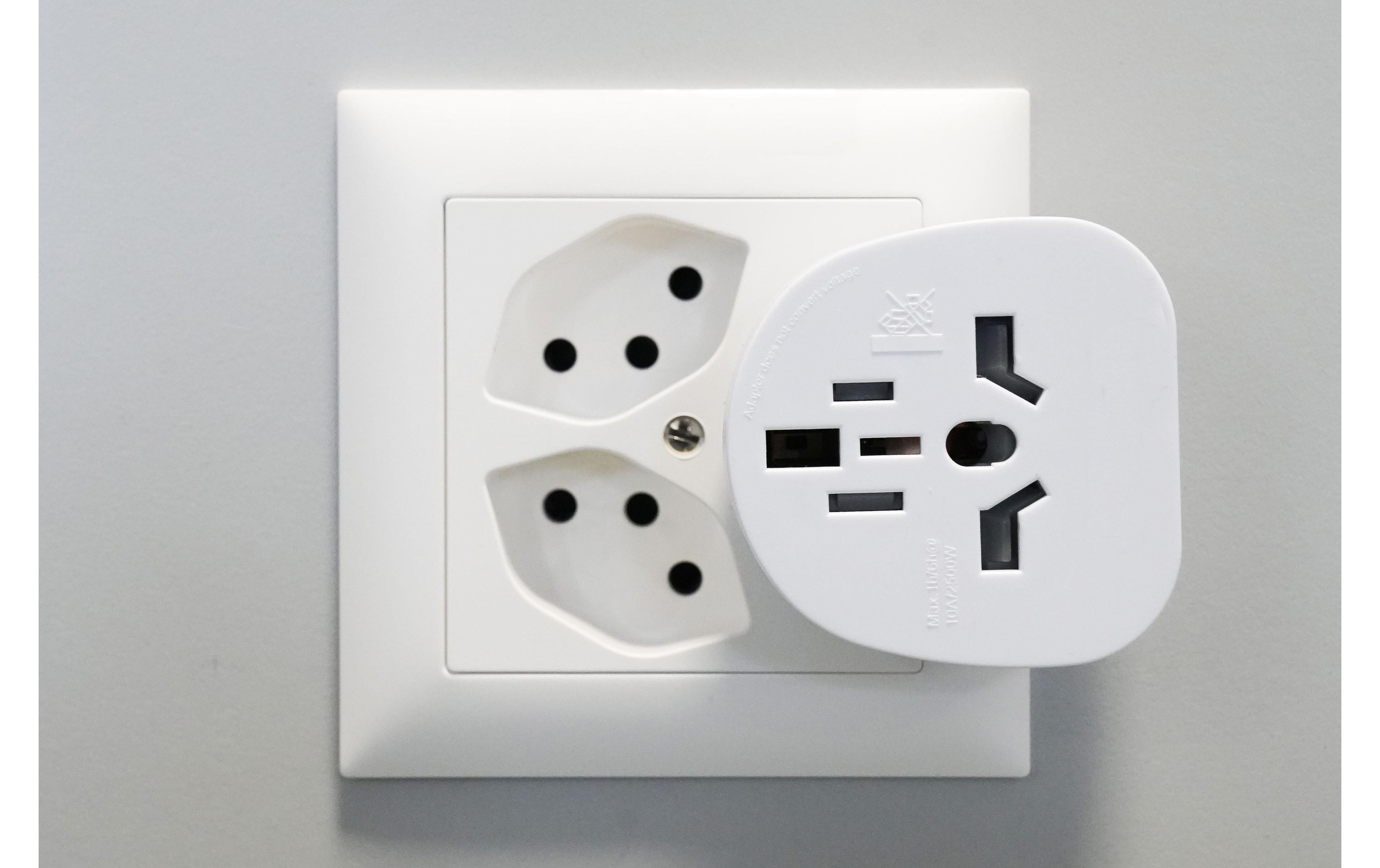 FURBER.power Reiseadapter Welt – CH, Schwarz