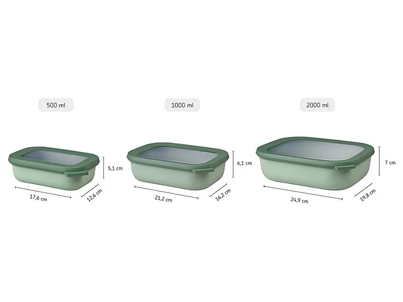 MEPAL Multischüssel-Set Cirqula rechteckig 3.5 l, Olivgrün MEPAL Multischüssel-Set Cirqula rechteckig 3.5 l, Olivgrün