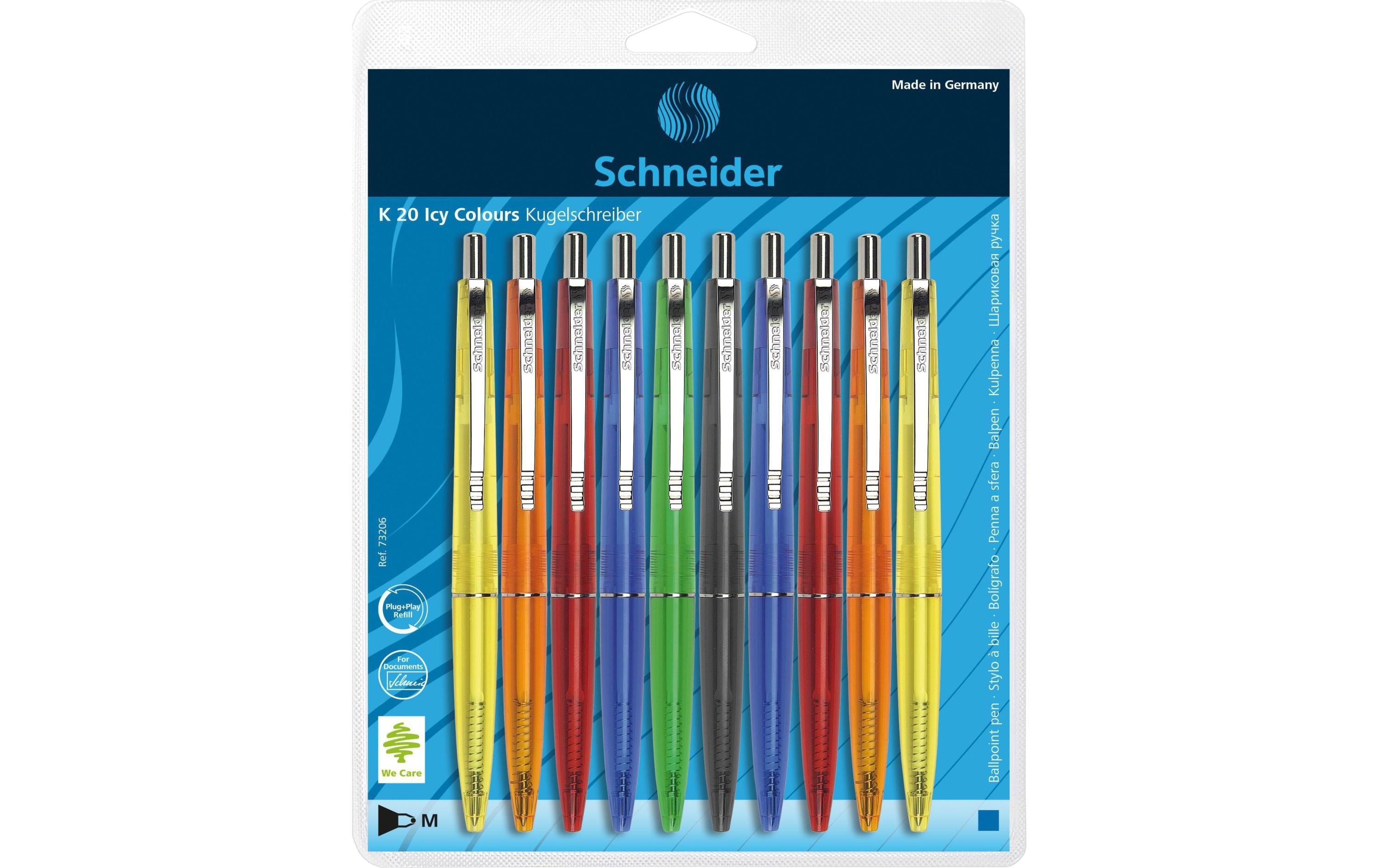 Schneider Kugelschreiber K20 ICY 0.5 mm, Mehrfarbig, 10 Stück
