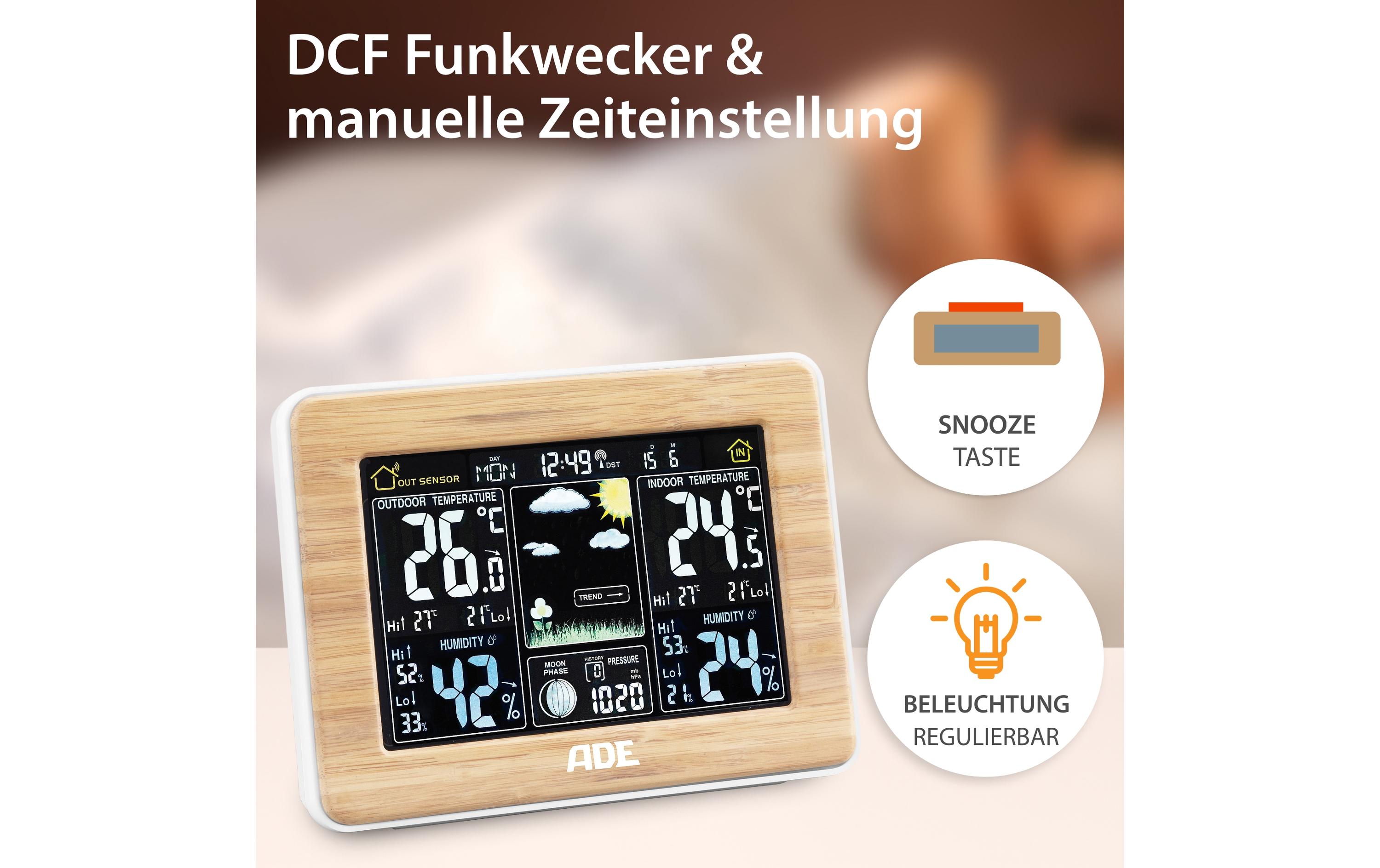 ADE Wetterstation WS1703 Bambus