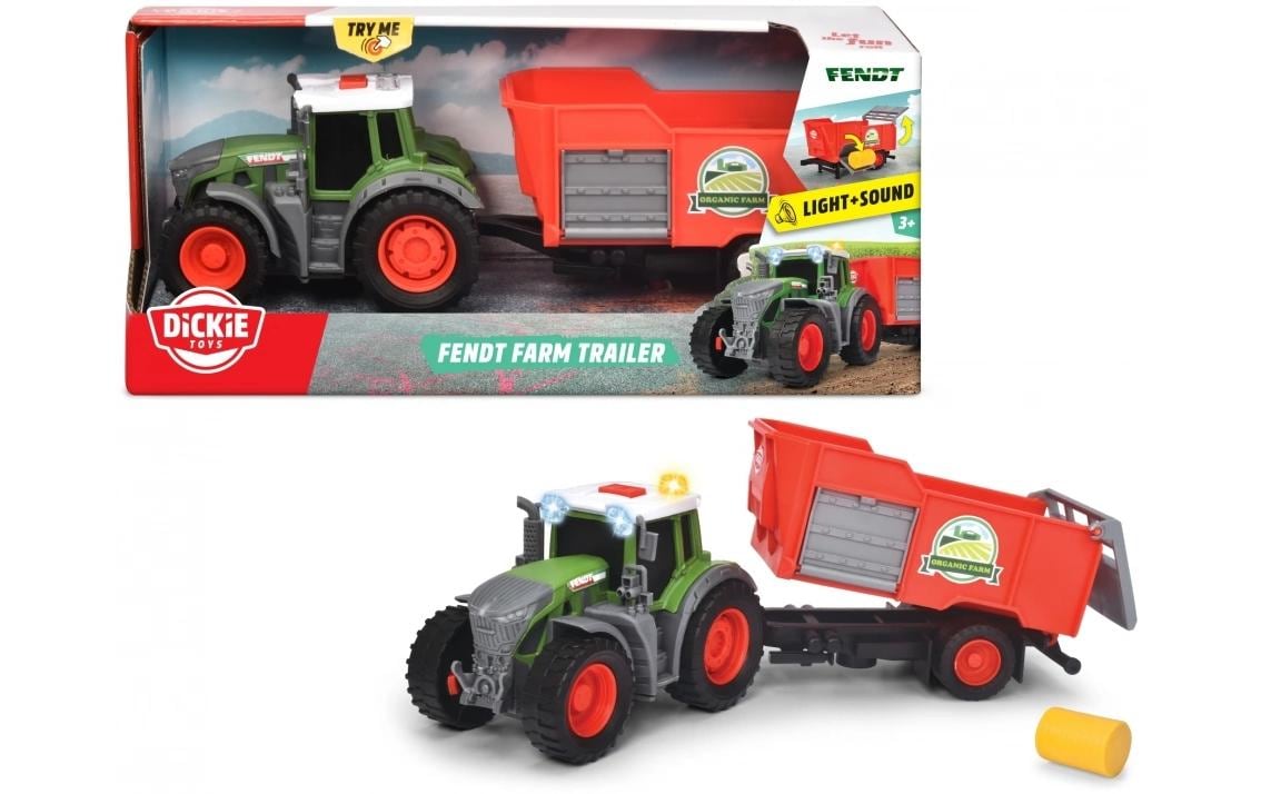Dickie Toys Landwirtschaftsfahrzeug Fendt Traktor mit Anhänger