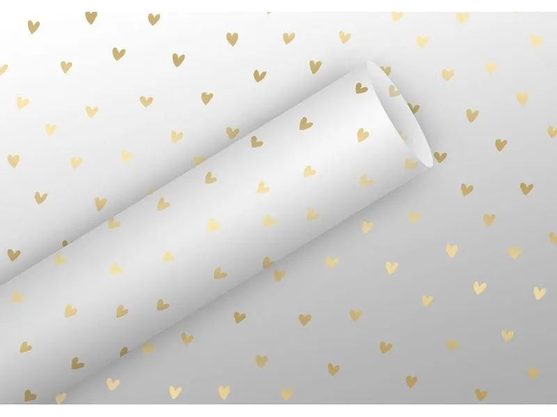 Braun + Company Geschenkfolie Herzen, Gold, 2.5 m x 70 cm Braun + Company Geschenkfolie Herzen, Gold, 2.5 m x 70 cm