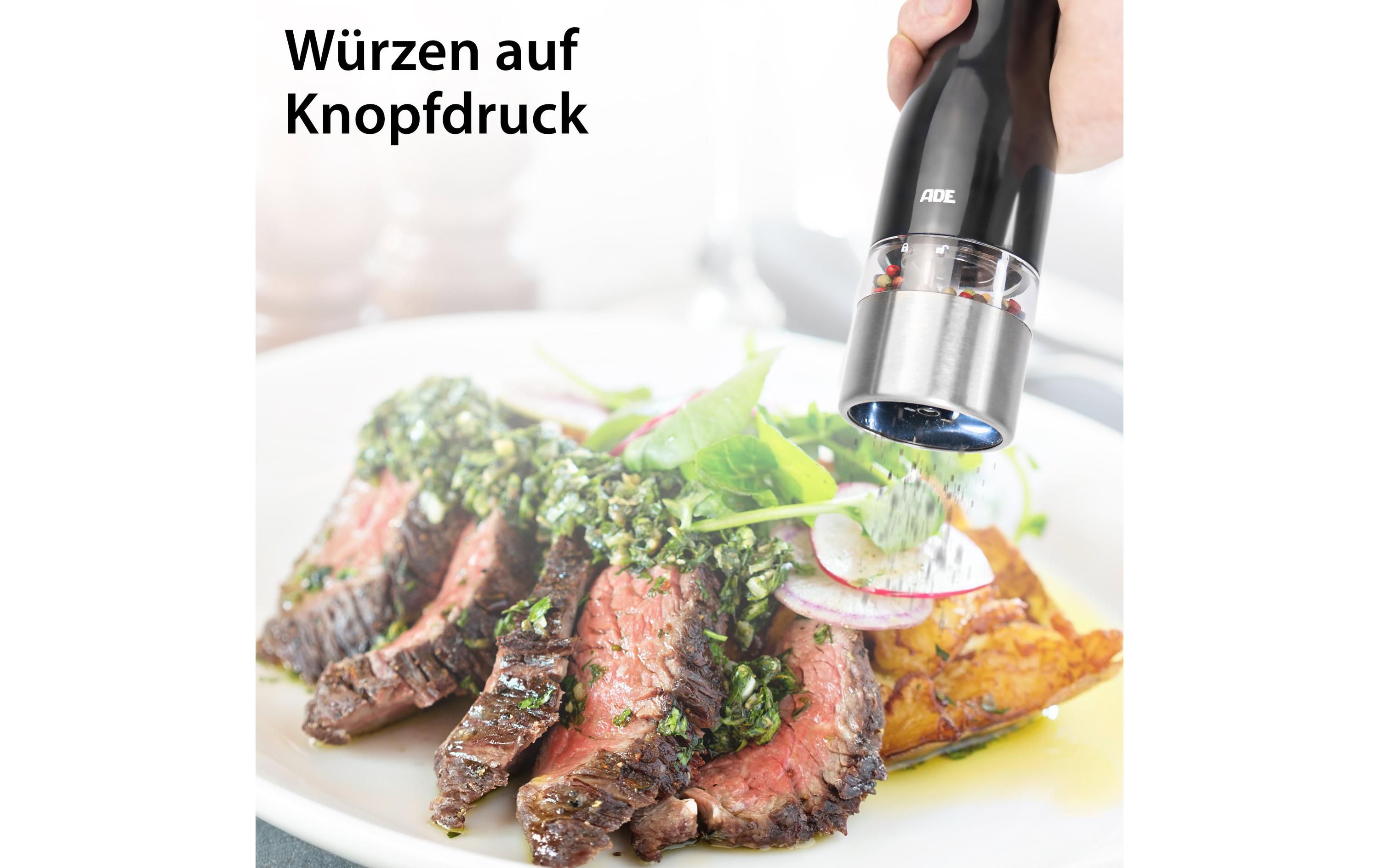 ADE Salz- und Pfeffermühle 20.5 cm, Schwarz