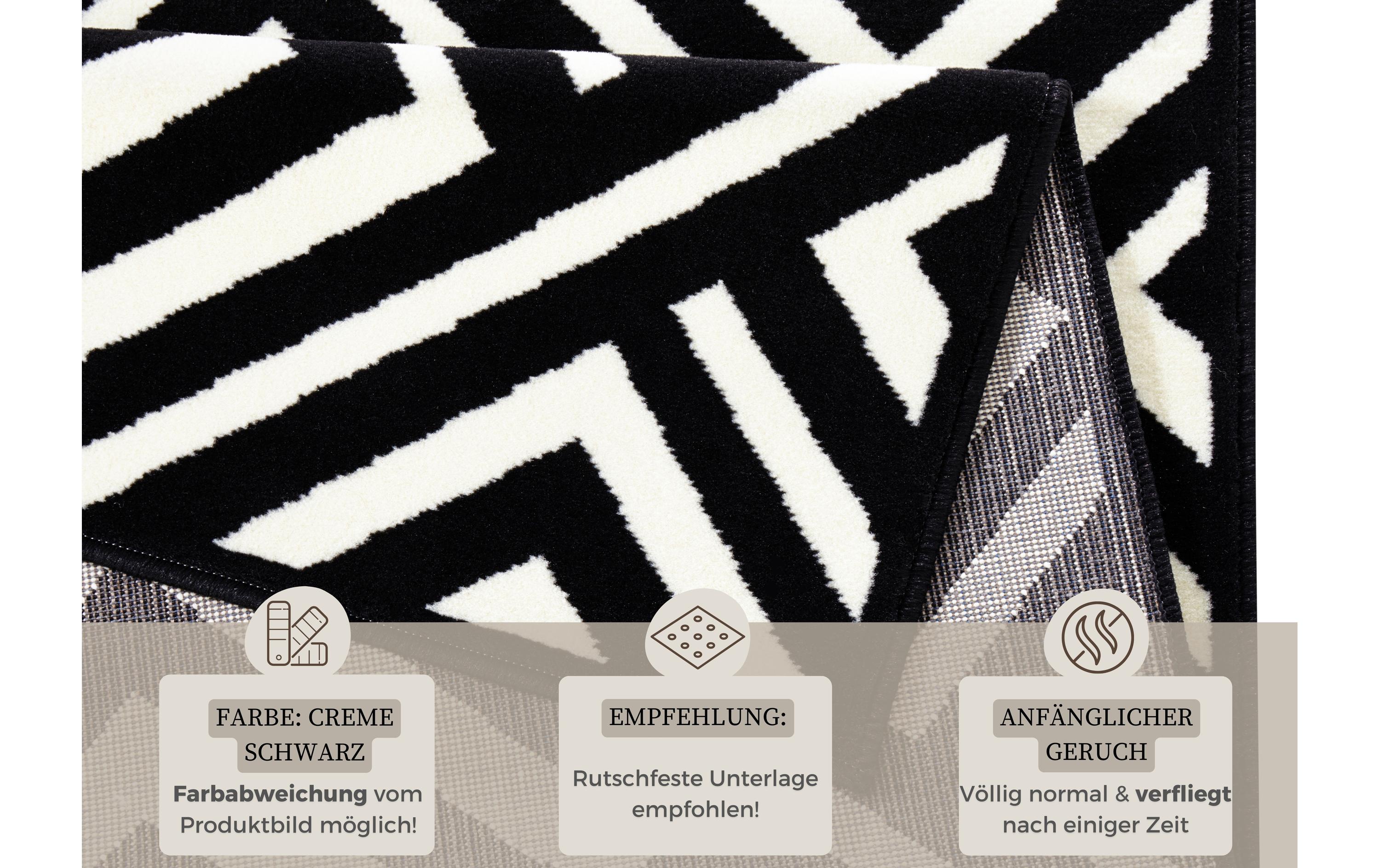 Hanse Home Teppich Art 160 cm x 230 cm, Crème/Schwarz