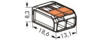 WAGO Verbindungsklemme COMPACT 2-fach, 100 Stück WAGO Verbindungsklemme COMPACT 2-fach, 100 Stück