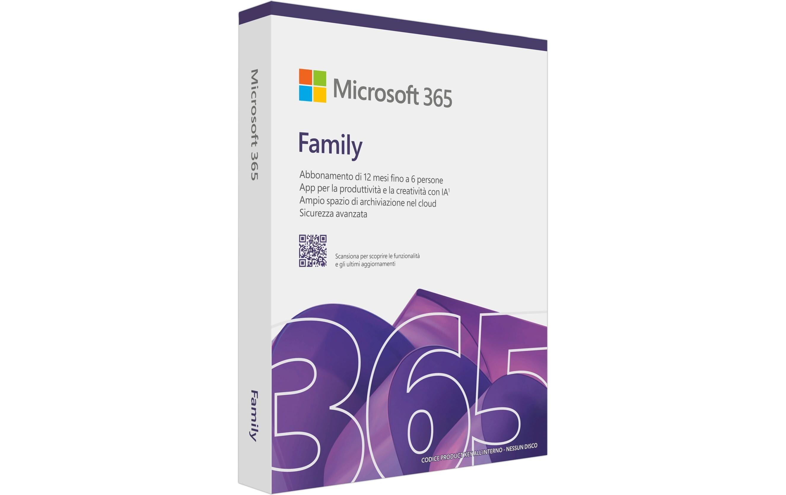 Microsoft 365 Family Box, 6 User, Italienisch