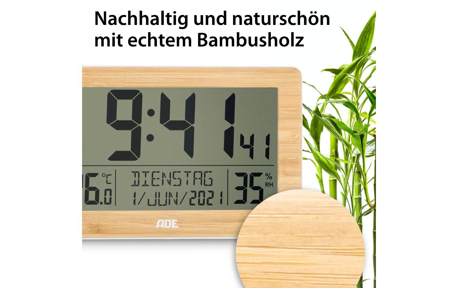 ADE Funk-Wanduhr Hellbraun/Weiss