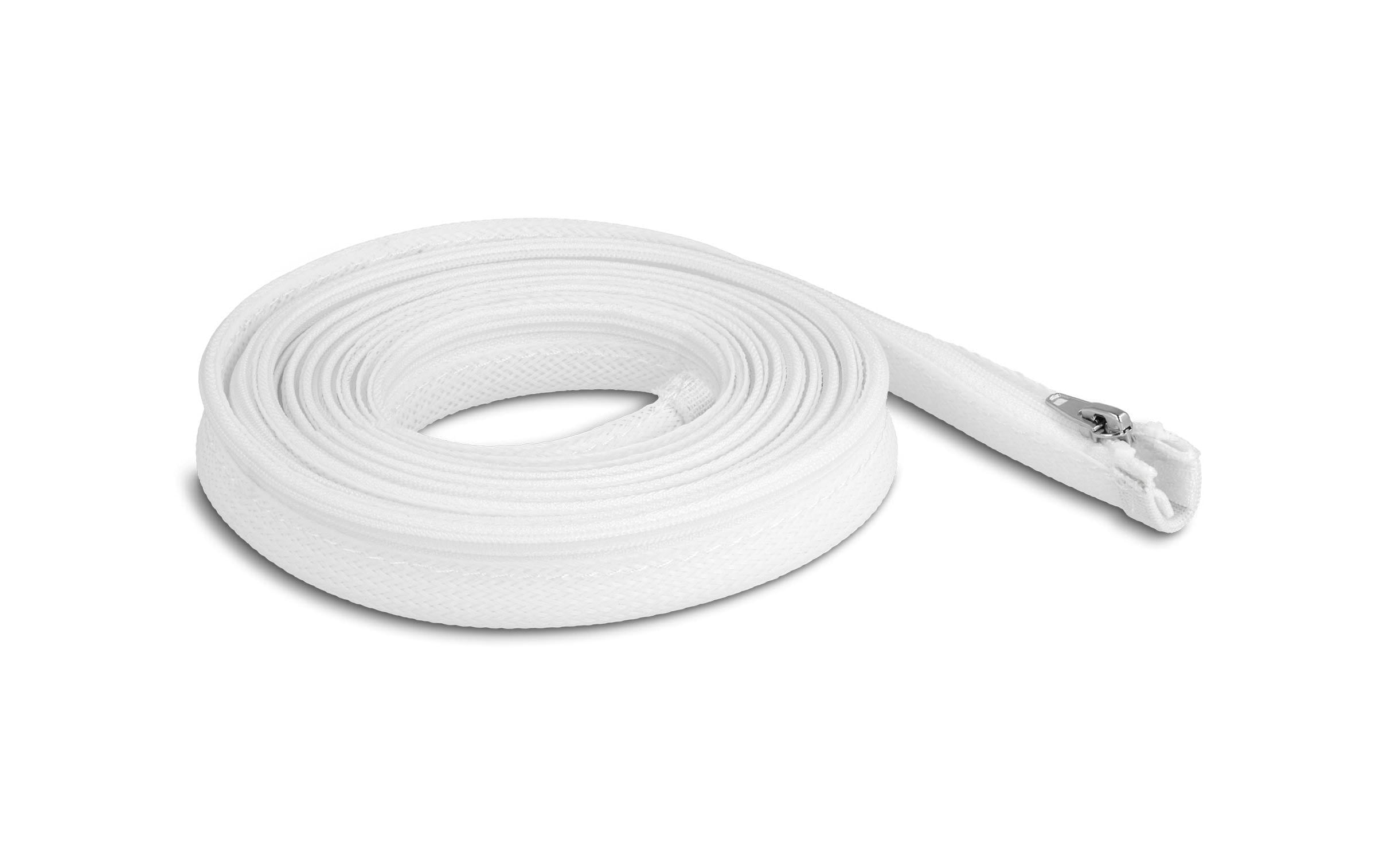 Delock Geflechtschlauch mit Reissverschluss 3 m x 20 mm Weiss Delock Geflechtschlauch mit Reissverschluss 3 m x 20 mm Weiss