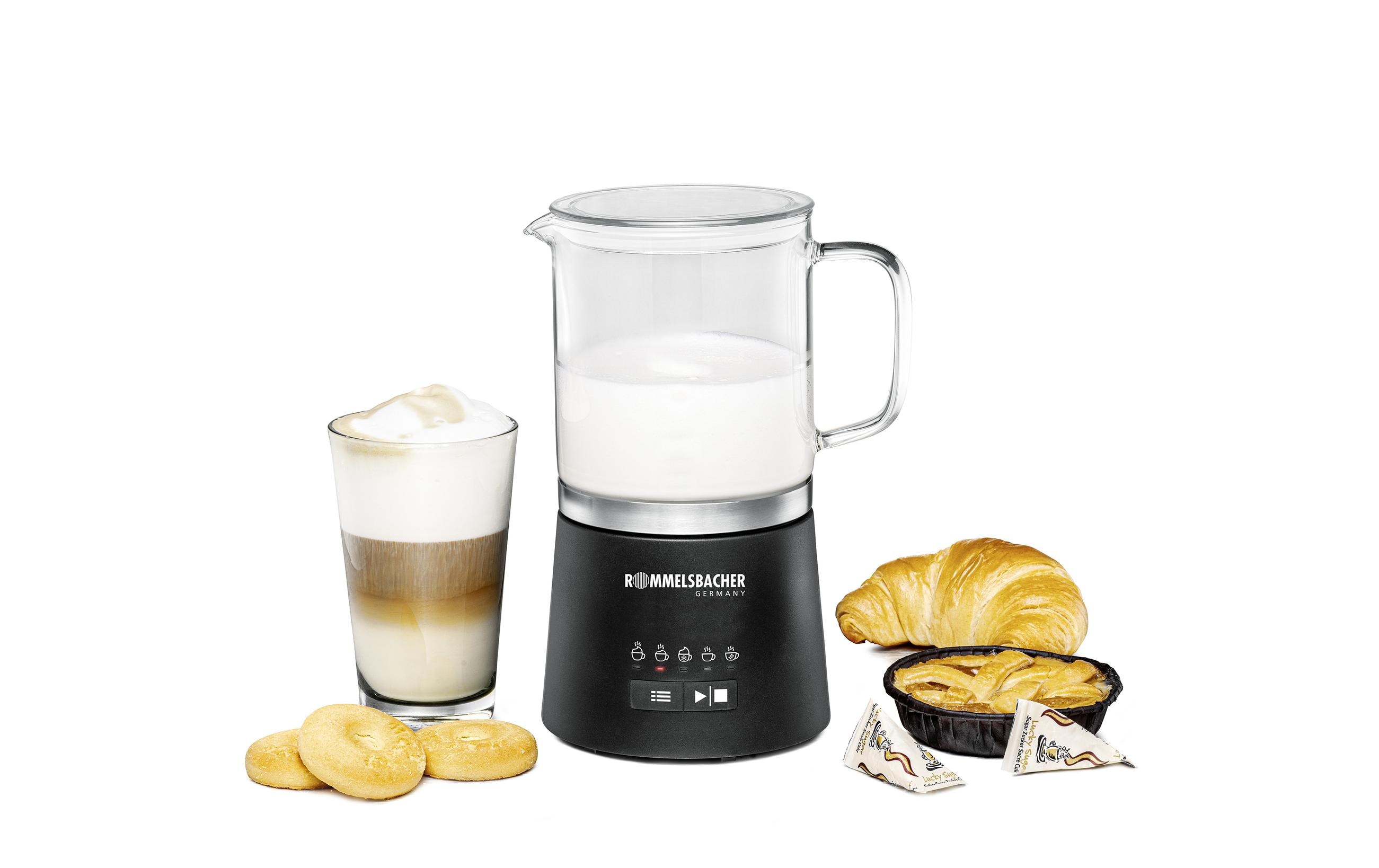 Rommelsbacher Milchschäumer MS625, Schwarz/Transparent