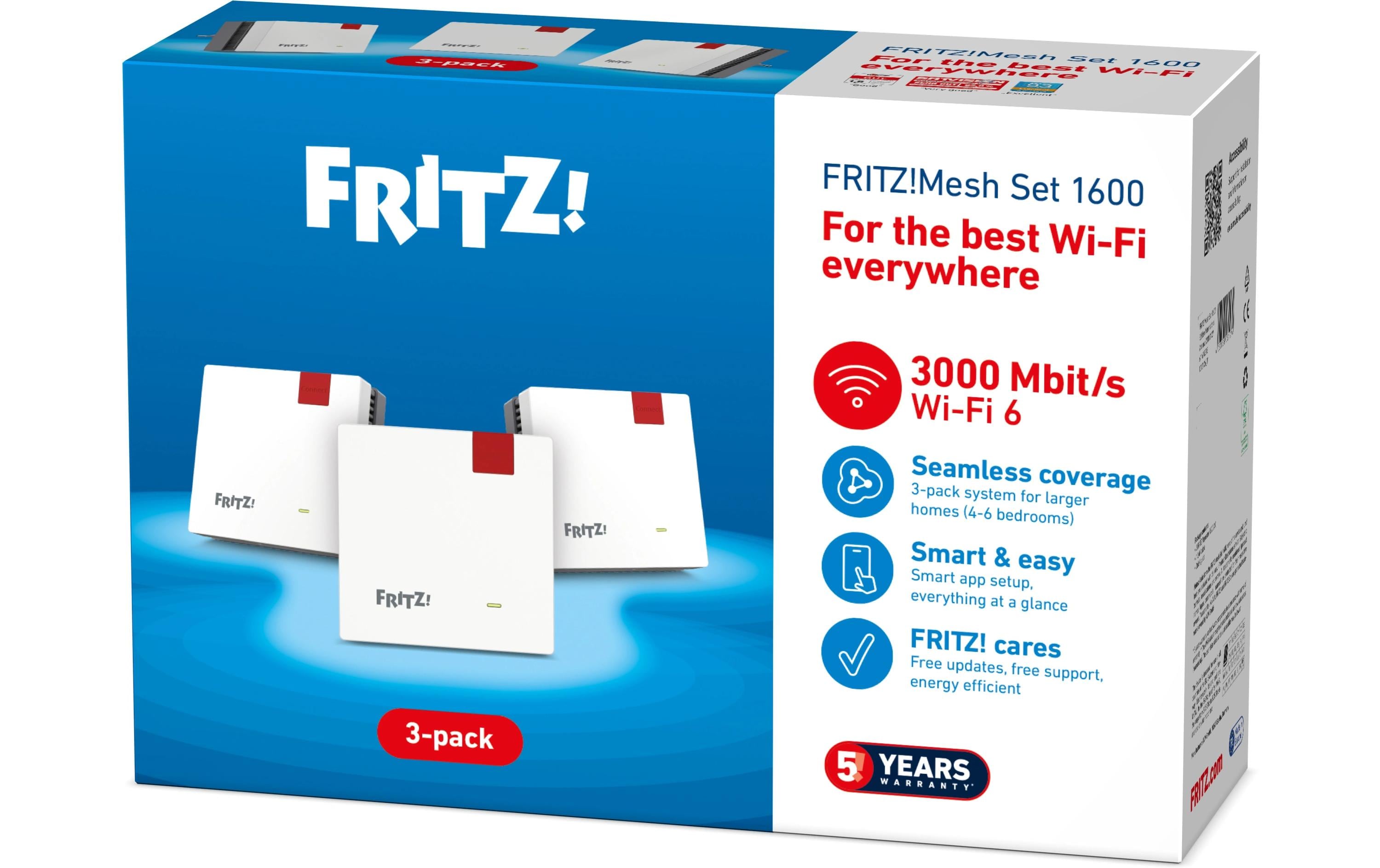 FRITZ! FRITZ!Mesh Wi-Fi Set 1600 3-pack Edition International FRITZ! FRITZ!Mesh Wi-Fi Set 1600 3-pack Edition International