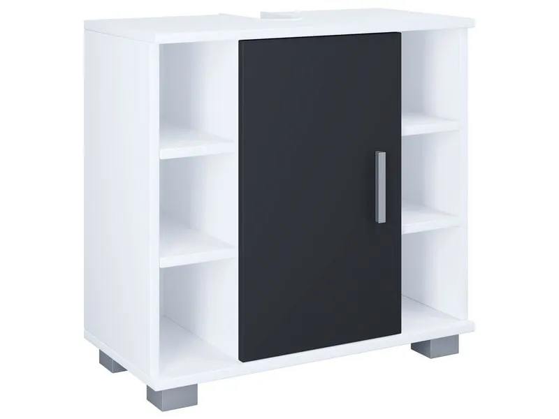 VCM Waschbeckenunterschrank Zalo M 60 x 58 cm, Weiss/Schwarz VCM Waschbeckenunterschrank Zalo M 60 x 58 cm, Weiss/Schwarz