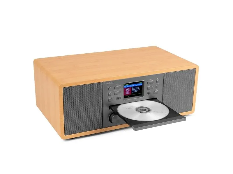 Audizio Avola-BMB DAB+/FM Radio mit BT u. CD, WLAN, bambus Braun