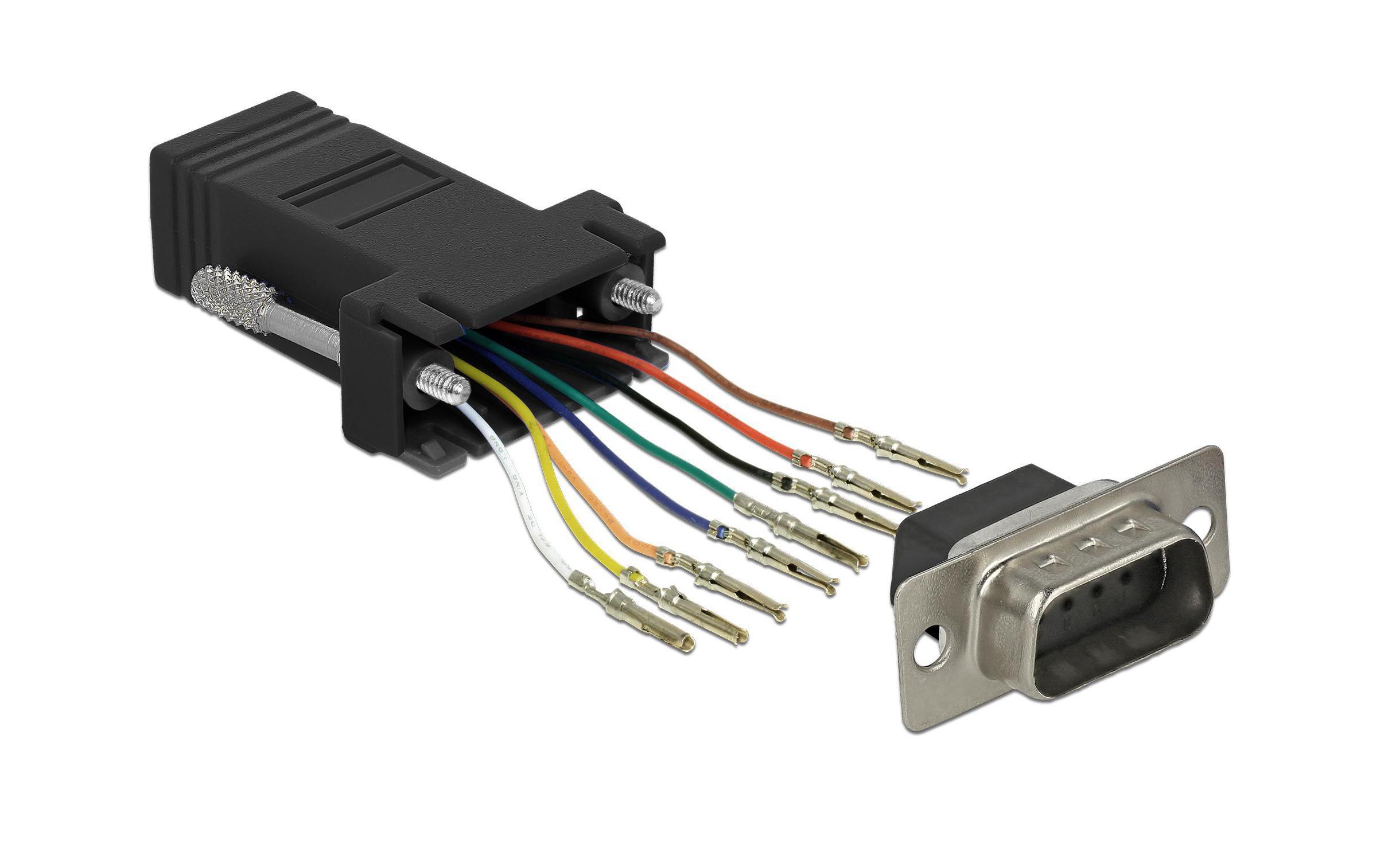 Delock Adapter RJ-45 - RS-232 DB9 (f-m) schwarz Delock Adapter RJ-45 - RS-232 DB9 (f-m) schwarz