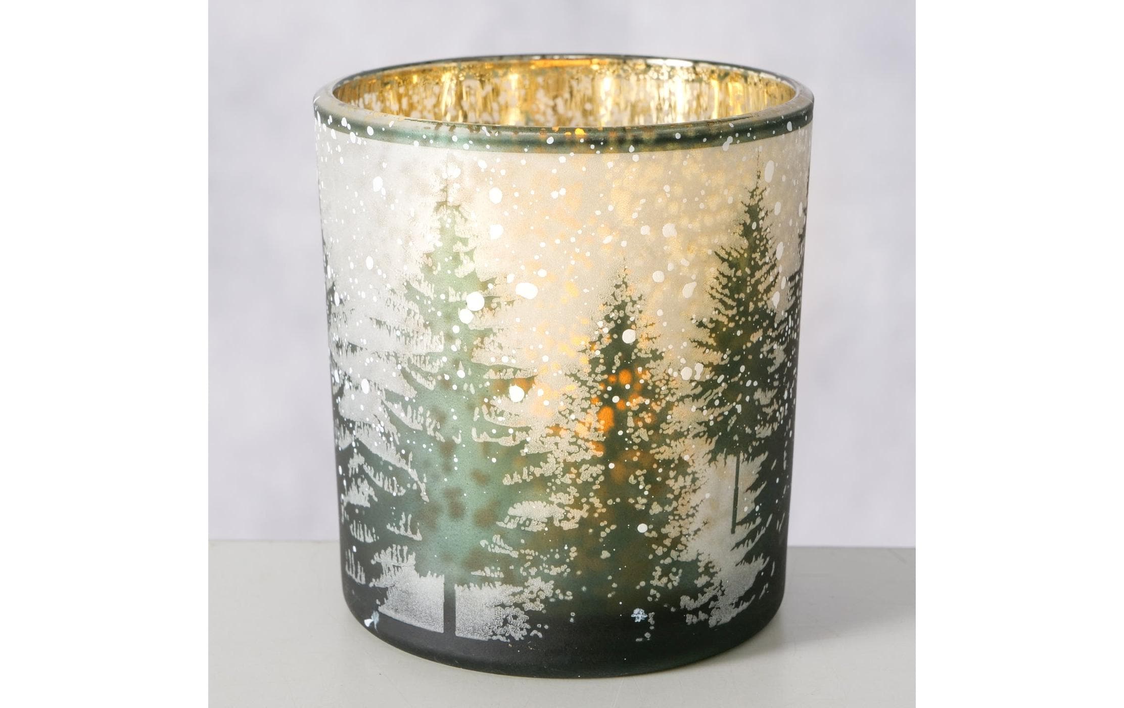 Boltze Weihnachtswindlicht Elmas Glas, 8 x 7.3 cm